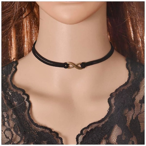 Choker Halsband Guld Cirkel Halsband Smycken för kvinnor och flickor Charm
