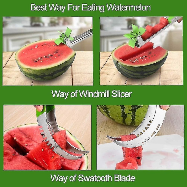 Vattenmelon väderkvarn Cutter, Melon Baller Kit, Vattenmelon skivningsverktyg & Stainle