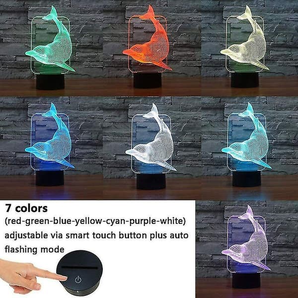 3D optisk illusionslampe LED nattelys, optisk illusionsnatlampe 16 farver