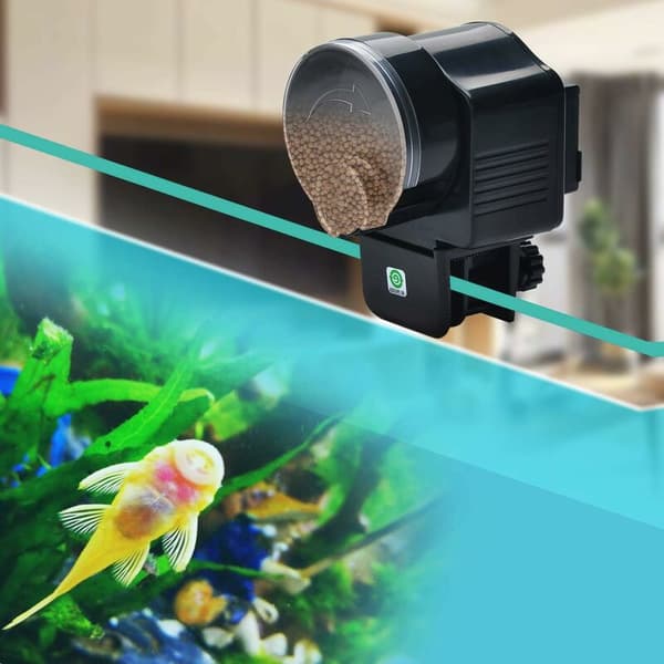 Automatisk akvariefiskefoderautomat med timer til ferie