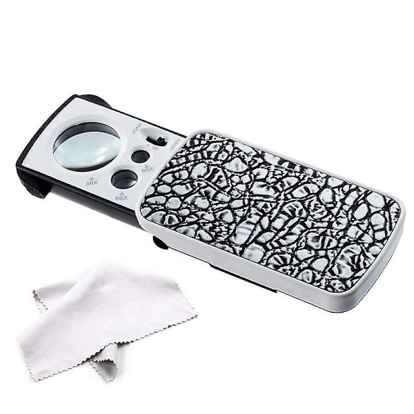 Förstoringsglas Smycken Optisk Lupp Juvelerare Led Smycken Lupp För Smycken Watch (vit) Smycken Lupp, 30x / 60x / 90x