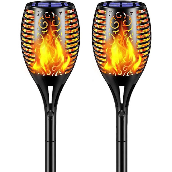 Solar Lights 99 Led Flimrande Flame Solar Ficklampor Lights 43" Vattentät utomhusbelysning Solar