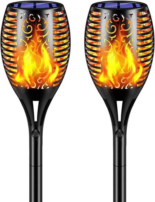Solcellelamper 99 LED flimrende flamme solcellefakler lys 43\" vandtæt udendørs belysning solcelle