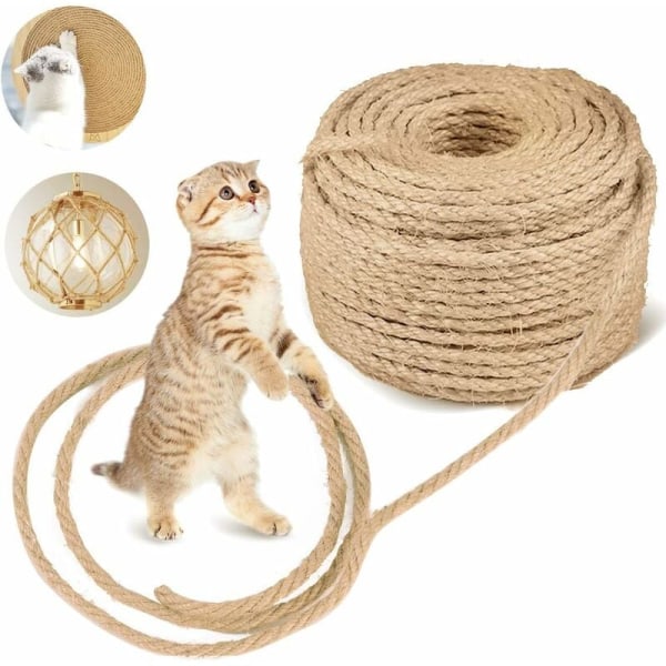 Repair and Replace Cat Scratching Board with Natural Sisal Rope Cat Scratching Board Cat Scratching Board Cat 6mm × 15m Garden and DIY Decoration