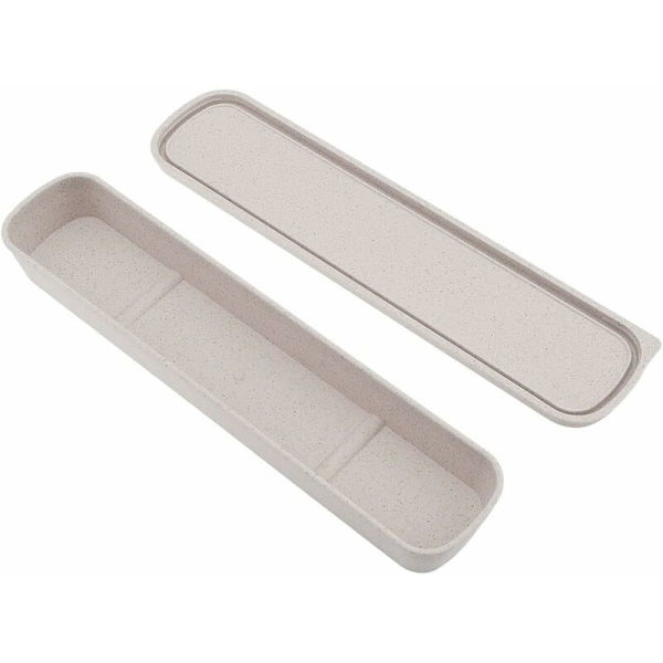 Bärbar besticklåda, bestickförvaringslåda för resor, bestickförvaringslåda, bestickförvaringslåda set (beige)