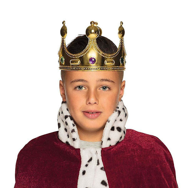 Hatt King Crown Boys Fancy Dress Nativity Book Day Week Barndräkt tillbehör för barn