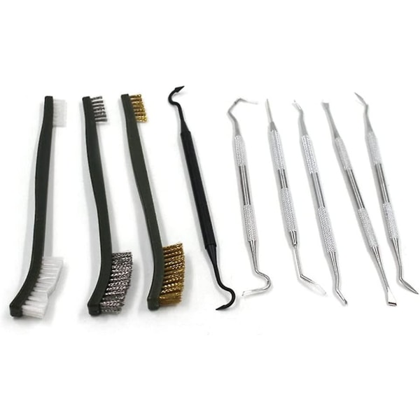Universell rengöringskit Hacka set med nylon mässing stål borste metall polymer hacka set med låda
