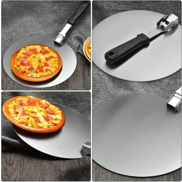 Rund pizzaspatel i rostfritt stål med halkfritt handtag