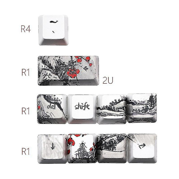 Nyhet Allover Dye Subbed 71 Key Profile Keycap För Gh60 Rk61 Alt61 Gk61 Gk64 Dz60 Keycaps,jp