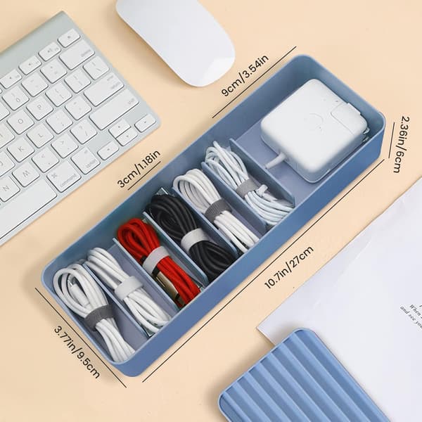 USB-kabelorganisatörslåda för skrivbordsförvaring