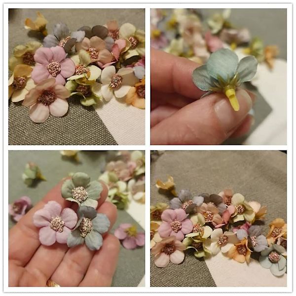 100 st konstgjorda prästkragarblommor i flera färger, små sidenprästkragar, minikonstgjorda blommor för gör-det-själv-kransar och presenter