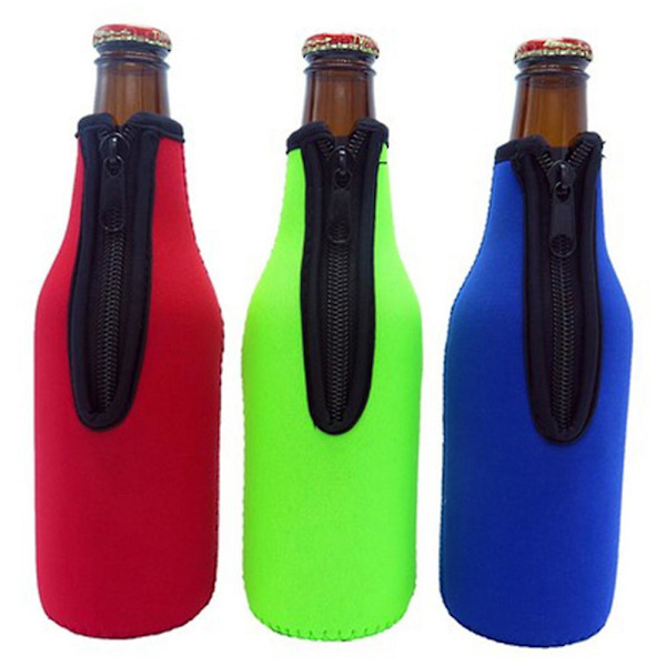 330 ml Zip-ölflaskhållare med tjock neoprenisolerad täckning (röd)