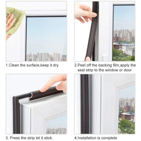 4M Ljudisolerad fönstertätningslist i skumplast för fönsterskumstätningar S tätningslist Dörrtätning tätningsfyllare