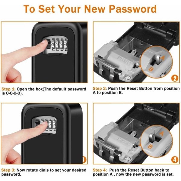 Secure Key Box [Seinään kiinnitetty] Valitse pääsy avainten jakamiseksi turvallisesti