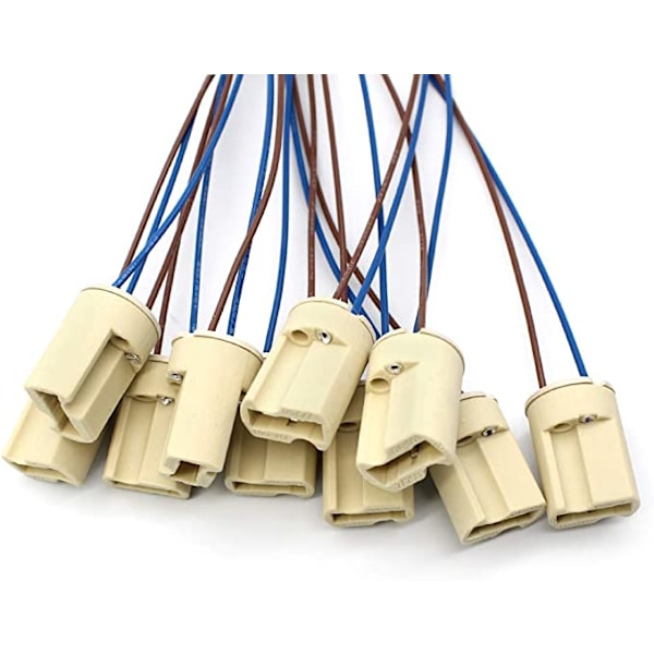 10 st G9 lamphållare med 150 mm Teflon-kabel