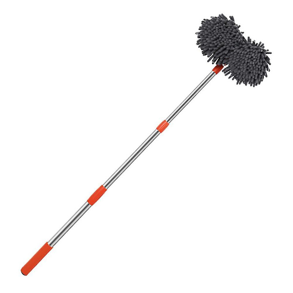 Biltvättmopp 360 Retractable Dubbelskikts Biltvättborste Chenille Mikrofiber Biltvättborste Med Teleskopisk -4