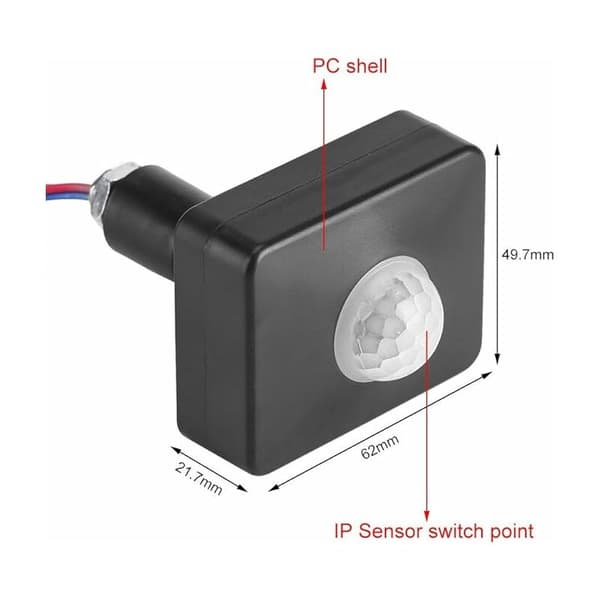 Mini Ljusströmbrytare Belysningstillbehör Svart PIR-sensor Infraröd Rörelsesensor Ljussensor Väggströmbrytare