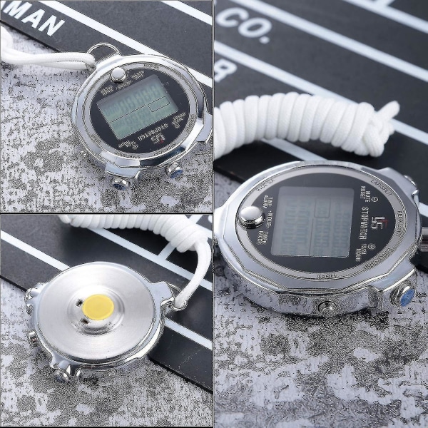Digital stoppur Metall stoppur timer med bakgrundsbelyst multi