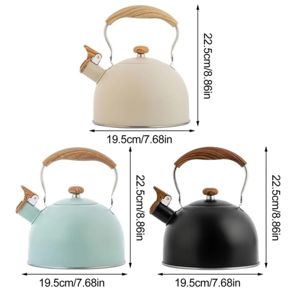 2,5L Vattenkokare Visselpipa Trä Vattenkokare Induktion Tekanna Visselpipa Vattenkokare Tekanna Visselpipa Vattenkokare (Beige)