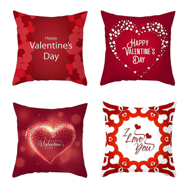 Nya 4-pack Valentinsdag Kuddfodral Soffa Kuddfodral Heminredning