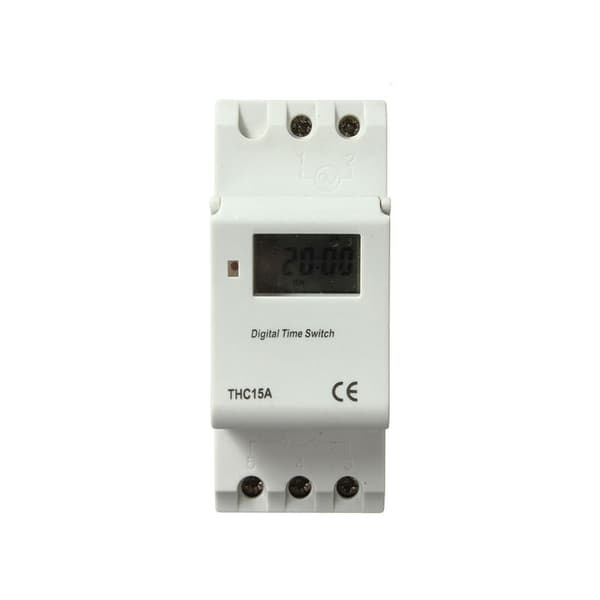 Digital programmerbar LCD-timer 220V-240V AC 16A tidsreläomkopplare DIN-skena installation