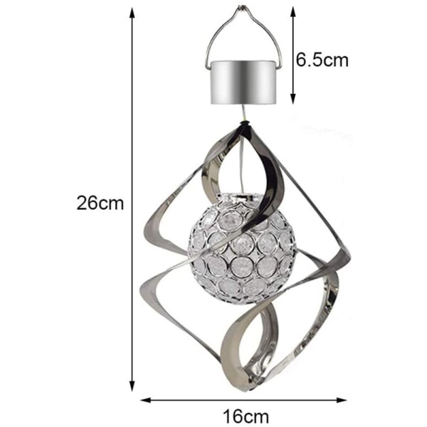 Solcelledrevet LED-vindmølle Farveskiftende lampe Udendørs hængende vindspil Lys til havegårdsplads altan Veranda dekoration