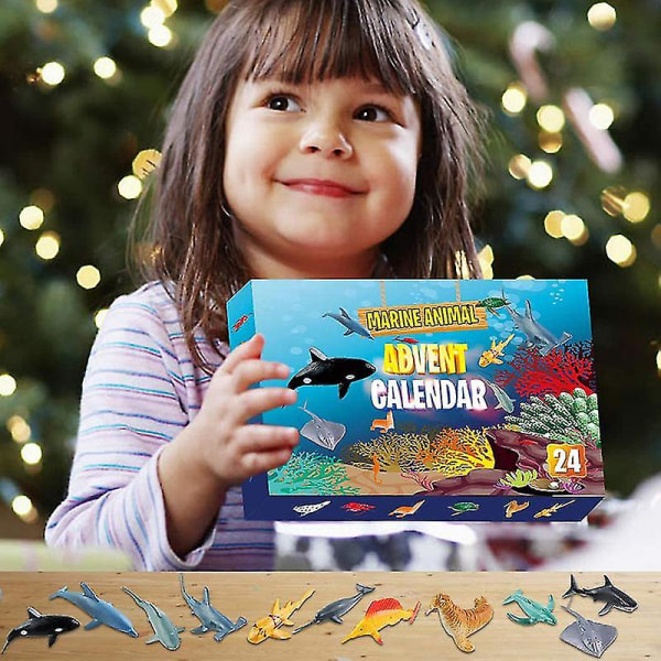 Blind Box Jul Barnleksaker Havsdjur Jul Advent 24 Dagars Nedräkning