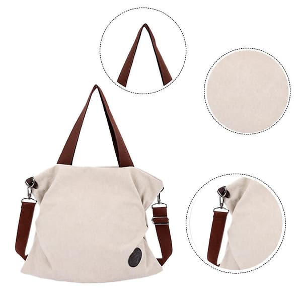 Damer med canvas crossbody-väskor, canvas handväskor, canvas plånböcker och handväskor. Vit