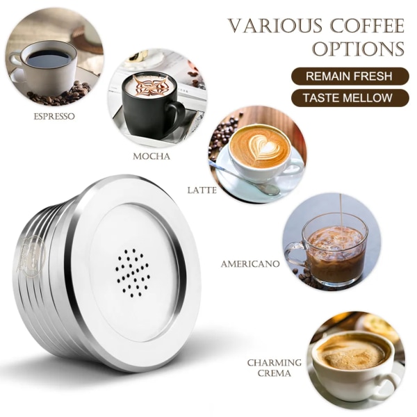 Återanvändbara kaffekapslar i rostfritt stål, återanvändbara kaffekapselkopparfilter kompatibla med Delta Q