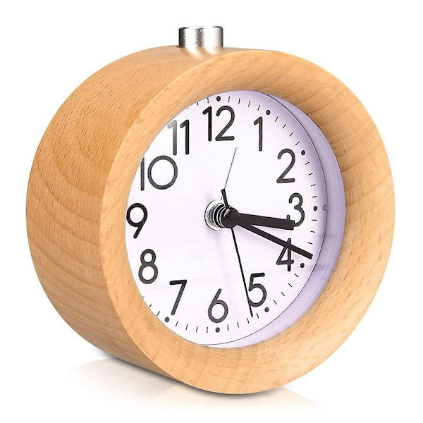 Analog väckarklocka, tyst, utan tickande, valfria väckningsljud med volymkontroll, nattlampa och snooze, batteridriven (grön)