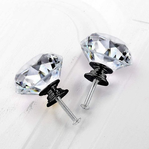 20st Kommod Låda Skåp Knoppar 30mm Diamantformade Kristallknoppar Drag För Kök Garderob Cupb