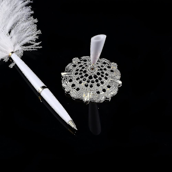 Strutsfjäderpenna Deluxe Swan Writting Pen Bröllop Penna Signering Penna