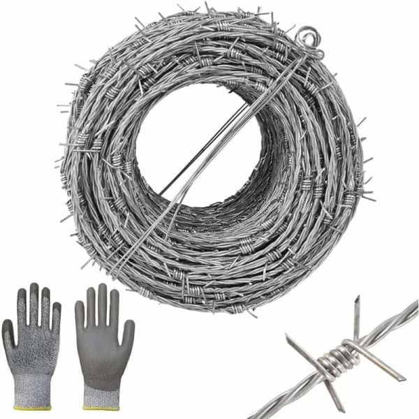 Taggtråd 1,8 mm × 10 m Delmkin taggtråd galvaniserad NATO-tråd kattavvisande remsa Lämplig för järnvägsskola eller trädgård