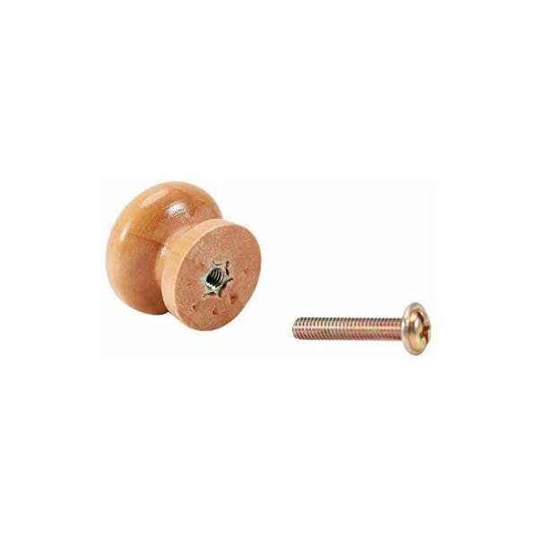 Naturliga träkommoder möbelskåpsdörrknoppar DIY-knoppar - S/M/L, 10-pack (storlek: M)