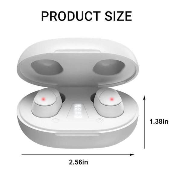 Bluetooth Headset 4-skärms Digital DisplayWhite