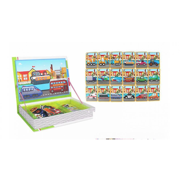 Barnpussel tidig utbildning läsbild byt magnet bok pussel pussel DIY förälder-barn-spel 3-6 år gamla pojkar och flickor