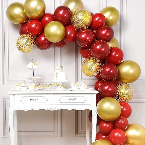 30 st/paket Födelsedagspartyballonger Semesterfest Bröllopsdekoration Ballonger Scenarrangemang Ballongbåge Röd