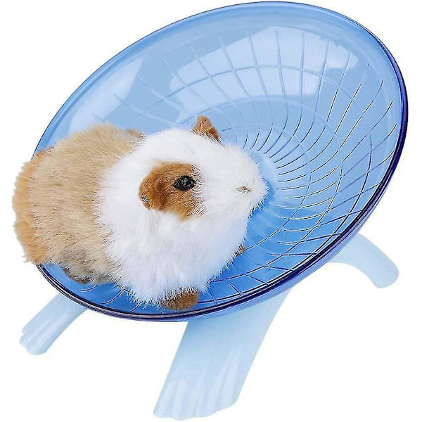 Hamsterhjul, Hamstertillbehör Flygande tefat Hamsterhjul Tyst Plast Rullande Tvättbar Genomskinlig För Gerbiler Chinchillor Marsvin Husdjur(blå