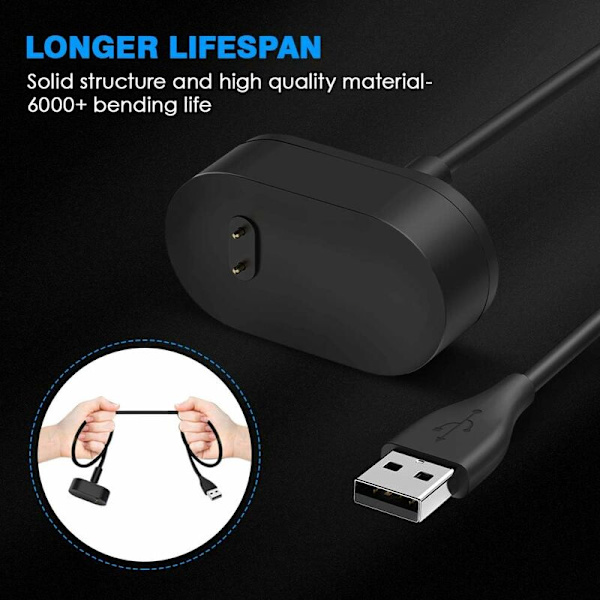 Oplader kompatibel med Fitbit Inspire/Inspire HR, (2-pak) (100cm/3.3ft) USB-opladerkabel til Inspire og Inspire HR fitness-trackere
