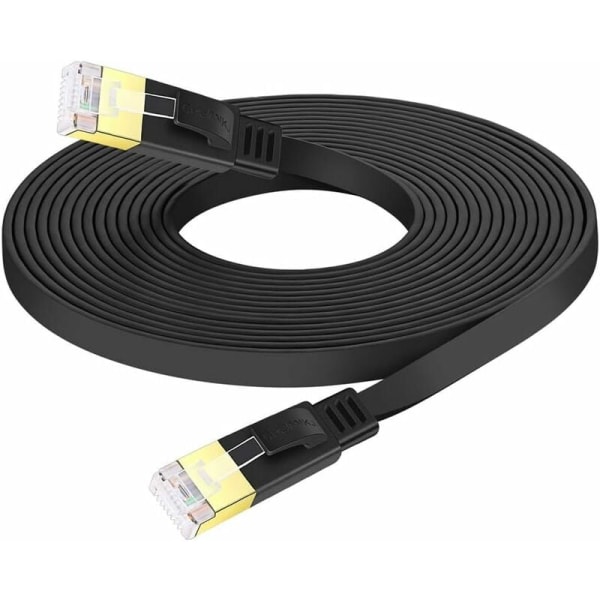 Cat 7 platt Ethernet-kabel, platt RJ45-nätverks LAN-kabel 10 Gbps 500MHz Kompatibel med router, switch, TV-box, PC, PS4 (10m)