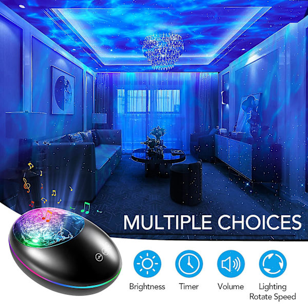 Vinterkampanj, stjärnprojektor, LED Galaxy Projector Night Light