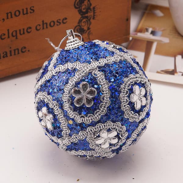 Julgranskulor med glitter, 8 cm, för juldekoration