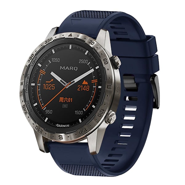 För Garmin Marq Garmin Quick Release Silicone Strap Mörkblå