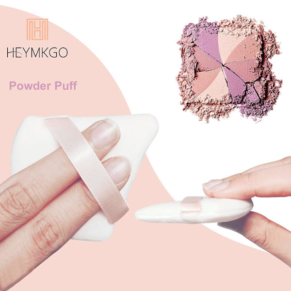 4 st puderpuffar sminkpuff triangel puderpuff mjuk puder svamp återanvändbar kosmetisk puff med rem våt