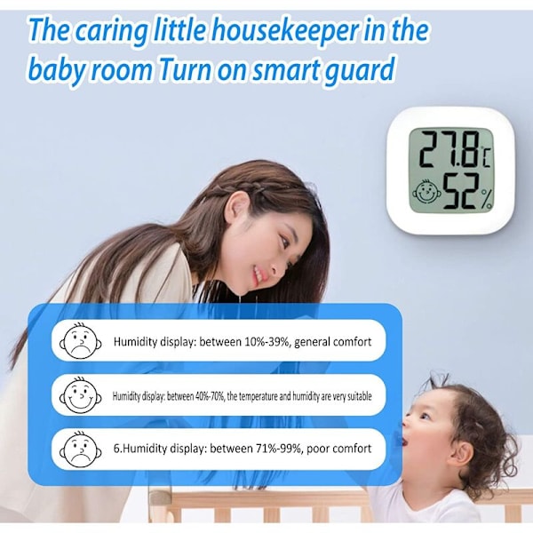 4 stk. termometer hygrometer indendørs, højpræcisions luftfugtighedsmåler termometer indendørs, -10℃70℃ til babyværelse, stue, kontor, drivhus