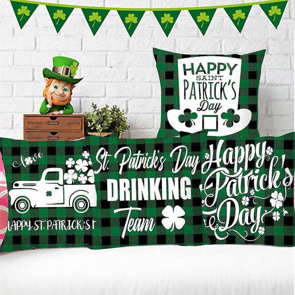 St. Patrick's Day Kuddeöverdrag för Hemmet - Familjen Överlevde