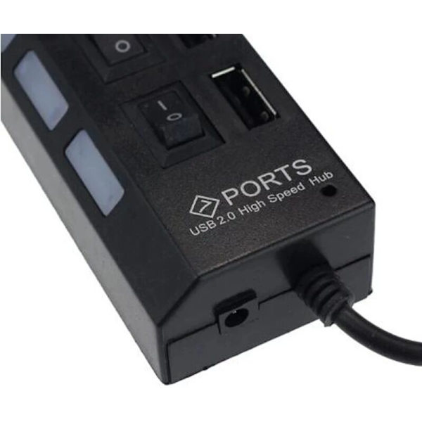 Switch expansionshubb 7-portars USB2.0 datorhubb USB expansionshubb en till sju USB2.0 splitter PC bärbar dator stationär dator (1 st)