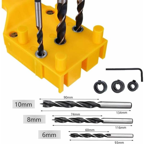Dowel Fitting Carpentry Kit 6/8/10mm Borrguide Träplugg Såg Bärbart Borrverktyg