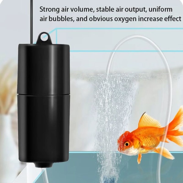 Miniakvaarioilmapumppu Kannettava USB happiilmapumppu ilmakivellä Hiljainen energiaa säästävä happipumppu akvaariokalastukseen