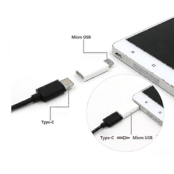 5 st Usb-c Typ-c till Micro USB B 3.0 Data Laddningskabel Adapter Conve Yo